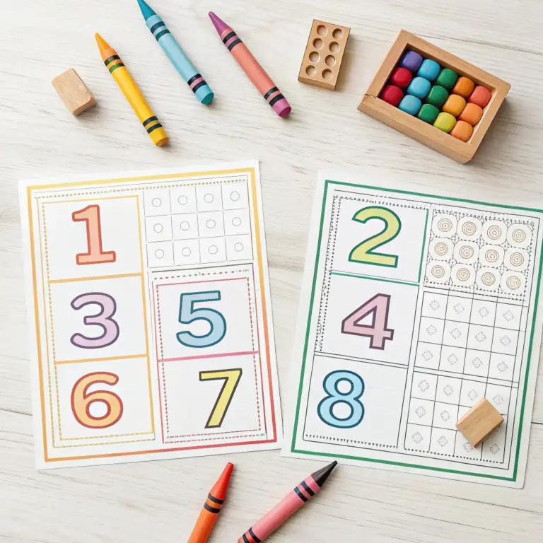 tracing number 1 10 worksheets for kindergarten